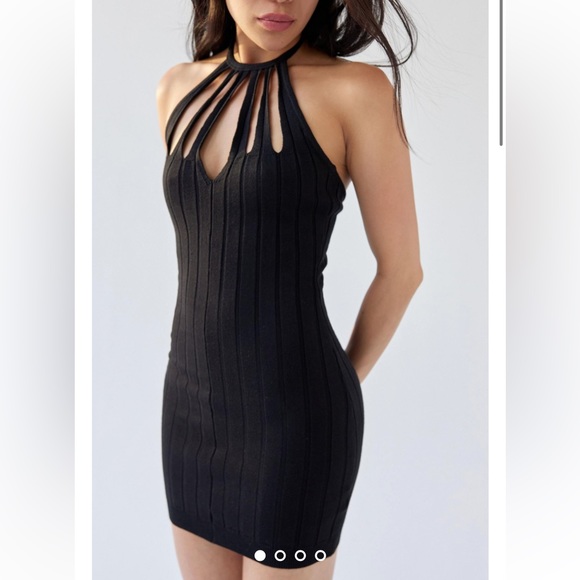 NWT Urban Outfitters Davina Cutout Halter Mini Dress - Picture 2 of 7